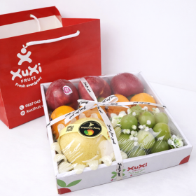 Hộp quà tặng trái cây Xuxi - XH027-Đỏ (hộp)